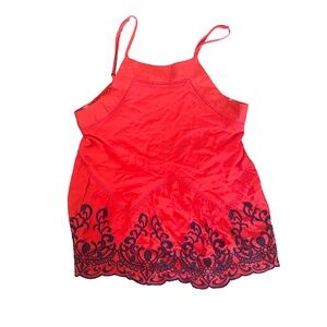 💕2 for $15💕 Francesca's Collection Blue Rain Red racerback top w/ navy details